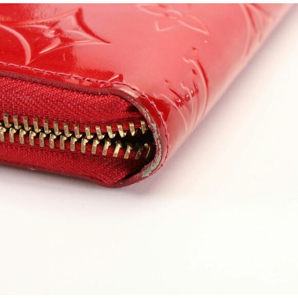 Louis Vuitton Red Monogram Vernis Clemence Zip Around Wallet - Patent Leather - Picture 7 of 9